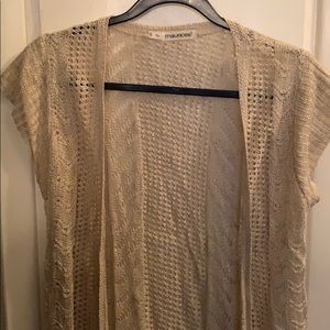 Tan cap sleeve cardigan